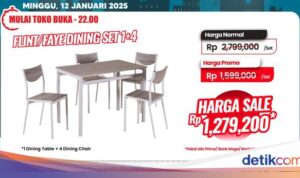 Meja Makan Komplit Hanya Rp 1 Jutaan di Transmart Full Day Sale