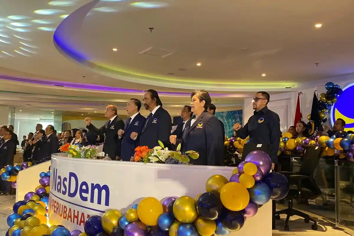 Perayaan Puncak HUT ke-14 NasDem: Kehadiran Surya Paloh dan Ahmad Sahroni